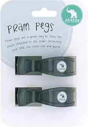 All4Ella Pram Pegs 2 Pack - Charcoal
