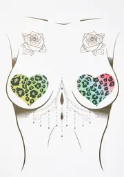 [Pastease] Cheetah Glitter Heart Pasties