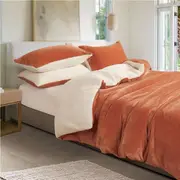 Gioia Casa 2-in-1 Teddy Sherpa Quilt Cover Set & Blanket Terracotta (Single, Double, Queen, King, Super King) Double