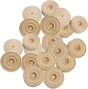 Ciieeo Wooden Small Wheels 25pcs DIY Handmade Craft Toy Wheels Toy Car Accessories Craft Supplies Set