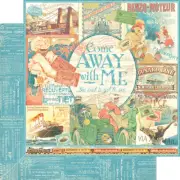 SPECIAL 7-PACK Graphic45 COME AWAY WITH ME 8x8 PAPERS scrapbooking RETIRED