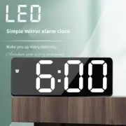 LED Digital Alarm Clock Mirror Display Snooze Time Electronic Desk