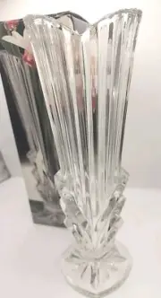 Crystal Bud Clear Vase Studio Nova Belmont by Mikasa ~ 8.25” New In Box. Japan