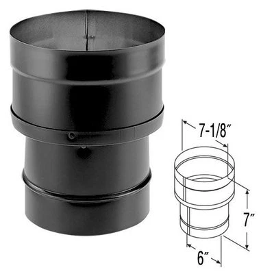 DuraVent DuraBlack Stovepipe 6" to 7" Increaser 6DBK-X7