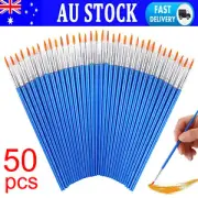 50Pcs Paint Brushes Kids Nylon Fine Hair Small Oil Watercolor Artist Painting AU