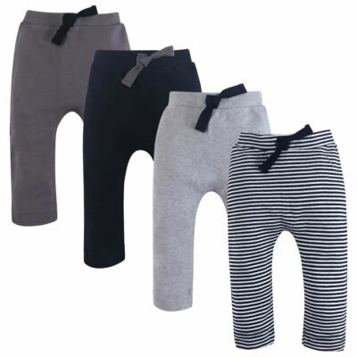 Touched by Nature Organic Harem Pants, 4-Pack, Black and Gray