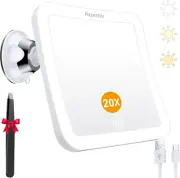 Magnifying Mirror with Light and 20X Magnification, Rechargeable Makeup Mirror,