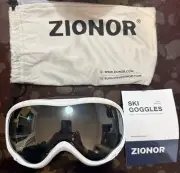 ZIONOR Lagopus Ski Goggles - Snowboard Snow Goggles for Men Women White