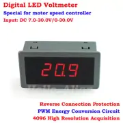 DC 7.0-30.0V Digital LED Voltmeter Volt Voltage Meter Speed Controller Display