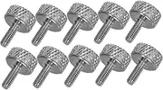DOITOOL 10pcs Vernier Caliper Accessories Knurled Thumb Knobs Screws Threaded Knobs Screws Threaded Bolts Flat Head Hardware Caliper Measurement Tools Round Head Bolts Metal Silver
