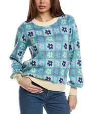 FATE Floral Jacquard Wool-Blend Sweater