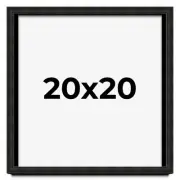 20x20 Shadow Box Black Rustic Barnwood Display Frame | 1.125 Inch Deep | 0.875