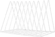 Sooyee 9 Slot White Magazine Holder,Desktop File Sorter Organizer Triangle Bookshelf Decor Home Office