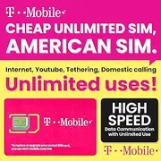 T-Mobile Prepaid USA SIM Card (15 Day) | 5G/4G-LTE Unlimited High Speed Data/Calls/Texts/Hotspot (US Mainland/Hawaii) Prepaid SIM Card