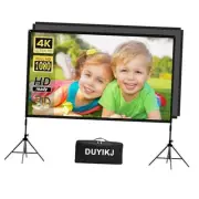 Projector Screen and Stand 120 inch, Portable Black Backing Projector Screen