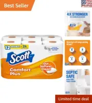 Comfortplus Toilet Paper, 12 Double Rolls, 231 Sheets per Roll, Septic-Safe..