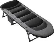 Portable Iron Alloy Foldable Camping Bed with Mattress Height Adjustable Camp Bed Soft Camping Outdoor Bed for Outdoor Office Comfortable