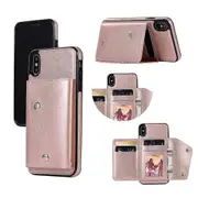 Handmade Pu Leather Case For Iphone Xs Max With Card Holder, Wallet Function, Kickstand Function, Fall Protection