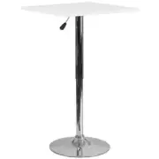 Flash Furniture 23.75" Square Adjustable Bar Table in White