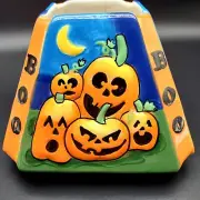 Ceramic Halloween Candle Holder Jack O Lantern Pumpkin Fits Most Jar Candles