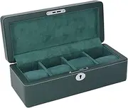 [TTOCAR] Watch Box 4 Slot Watch Box Organizer with Key Microfiber Leather Green Exquisite Watch Display Storage Box for Most Mechanical Watches