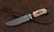 Knife Barracuda-2 steel X12MF handle black hornbeam birch carved