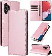 [YocoverTech] for Samsung A13 4G Wallet Case with Card Holder,for Galaxy A04S Case Phone Flip Cover PU Leather Women Men[RFID Blocking] Shockproof Cover with Credit Card Slots-Rose Gold