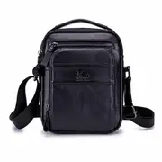 Male Casual Shoulder Bags Genuine Pu Leather Small Messenger Bag Retro totes Handbags Zipper Pocket Multifunctional Crossbody bag