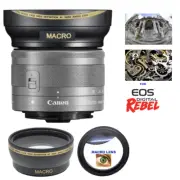 HD3 ULTRA WIDE FISHEYE LENS + MACRO LENS FOR Canon EF-M 15-45mm f/3.5-6.3 IS STM