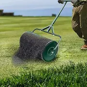 24" Compost Spreader, Durable Peat Moss Spreader, Lawn Roller, Lightweight Manure Spreaders Roller with T Shaped Handle, Top Soil Spreader for Lawn and Garden, Walk and Push Basket Sifter for Yard
