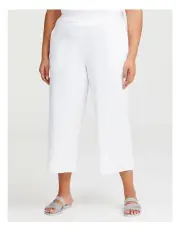 [Taking Shape] Bamboo Trapeze Solace Crop Pant in White