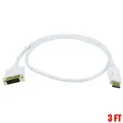 3FT DisplayPort DP Male to DVI Male M/M Cable Cord PC TV Mac Monitor Gold Plated