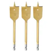 3Pcs Spade Drill Bit 1-1/8" Paddle Flat Bits Wood Hole Cutter Gold Tone