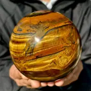 2.95LB Natural Tiger's Eye Ball Quartz Crystal Sphere Gem Healing Décor