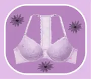 40DD Lilac Purple Lace Front Close ExtremeLift Victorias Secret Plunge PU UW Bra