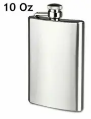 Hip Flask 10oz Stainless Steel Portable Pocket Size Screw Top Alcohol Whiskey