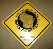 NEW GLARUS BREWING Drink Indigenous plastic TACKER SIGN craft beer brewery D