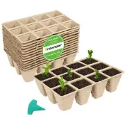 12 Packs Peat Pots Seed Starter Biodegradable Seedling Pots Germination Trays