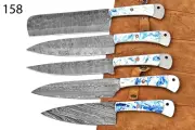 Knife Set Damascus Steel Kitchen Knives Chef Japanese Steak Cleaver Sharp Block