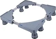 TEHAUX Expandable Stainless Steel Washing Machine Holder Noise Reducing Pads 8 Feet Adjustable Stand for Washer Dryer Fridge