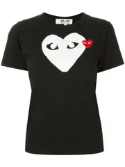 [COMME des GARCONS PLAY] Laminated White Heart Tee