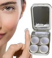 Contact Lens Case - Contact Box Holder | Portable Contact Box with Tweezers Solution Bottle, Contact Lens Holder Kit for Daily and Outdoor Use Buniq
