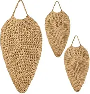 DECYOOL 2 Pack Small Size Crochet Wasp Nest Decoys Outdoor Hanging Faux Wasp Nest for Wasps Hornets Yellow Jackets
