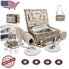 Stylish 19-Piece Picnic Basket for 2 with Waterproof Blanket & Wicker Finish