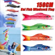 150cm Japanese Windsock Koi Nobori Koinobori Fish Carp Flag Kite Streamer Decor