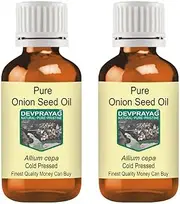Devprayag Pure Onion Seed Oil (Allium cepa) Natural Therapeutic Grade Cold Pressed (Pack of Two) 100ml x 2 (6.76 oz)