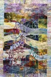 Art Leafs Colorful Accent Mural Ceramic Backsplash Bath Tile #1585