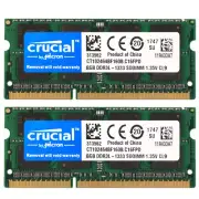 CRUCIAL DDR3L DDR3 1333Mhz 8GB 4GB 16GB 2Rx8 PC3-10600S SODIMM Laptop Memory RAM