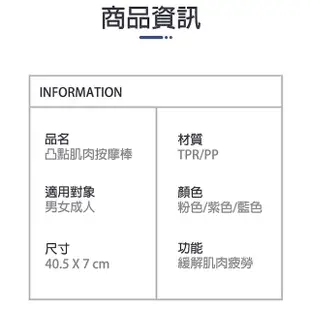 【bebehome】3D立體凸點肌肉按摩滾輪棒(瑜珈按摩棒 狼牙棒運動滾軸 瑜伽齒輪 筋膜肌肉放鬆滾筒)