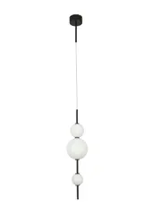 Abacus 3 Light LED Colour-Shifting Single Drop Convertible Pendant/Wall Light in Black with Frosted Opal Glass